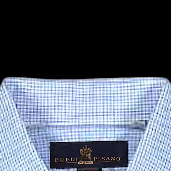 Eredi Pisano Blue/White Dress Shirt | Size 18 - Picture 4 of 5